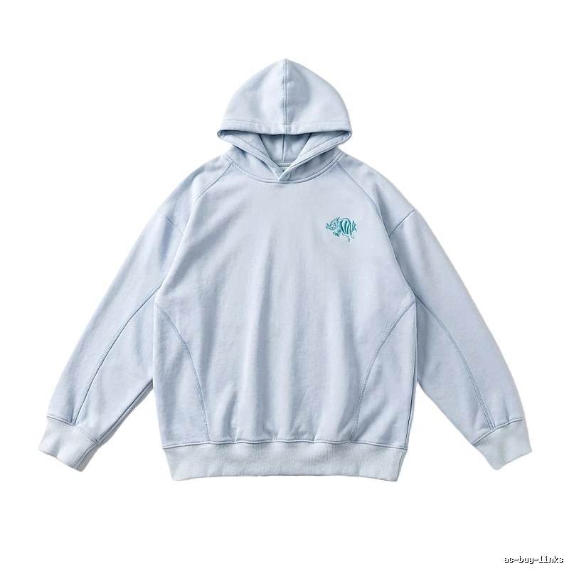 SynaWorld Simple Style Light Blue Hoodie