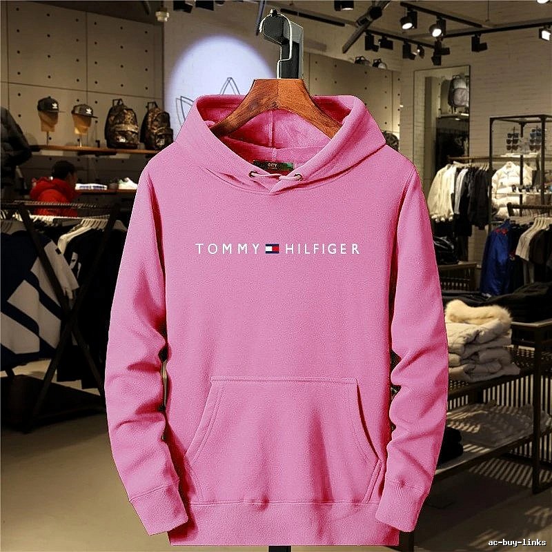 Tommy Hilfiger Pink Logo Hoodie Warm Weather