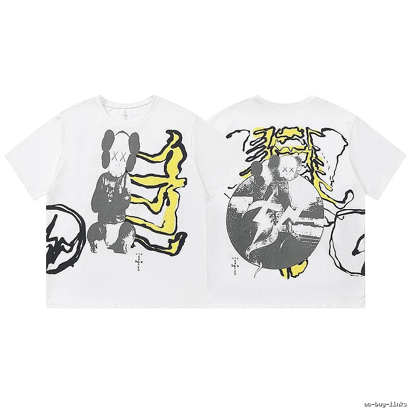 Travis Scott Patterned Graphic T-shirt Brown Travis Scott with Polished Detail