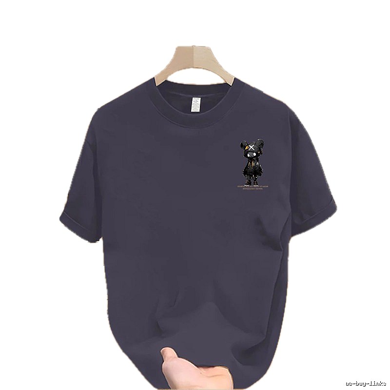 Trendy Brand Gloomy Bear Street Style Gray-Blue Short Sleeve T-shirt