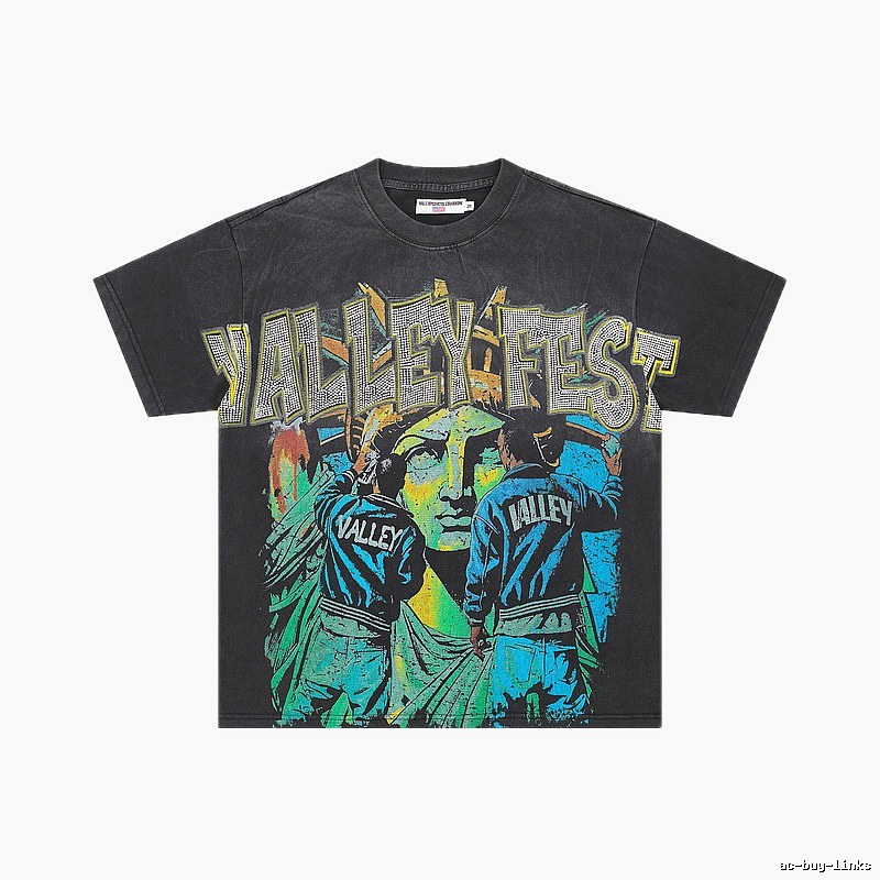 ValleyFest Vintage Street Distressed Black T-Shirt