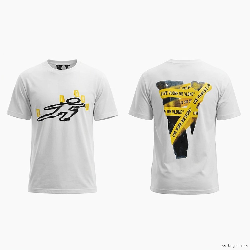 Vlone's trendy and cool white T-shirt with personality.