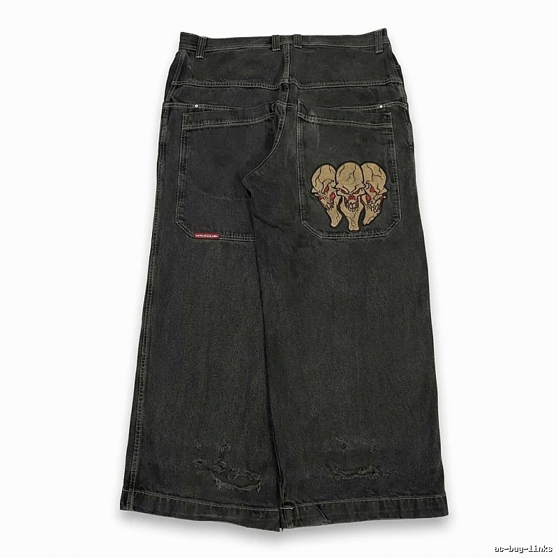 Y2K-style black denim skirt
